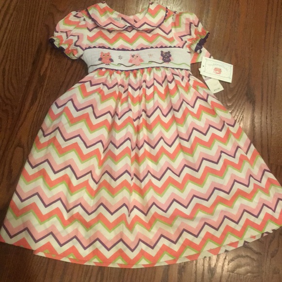 Marshmellata Other - Marmellata Easter Smocked Owl Chevron NWT Size 6